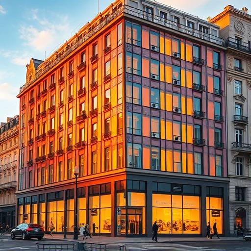 Fachada del edificio de Estudio Prisma Digital en la Gran Vía de Madrid.